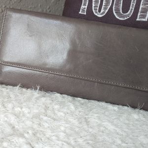 HOBO Sadie Trifold Leather Wallet - Granite